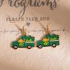 Irish Holiday Earrings Set Clover Lucky Car Lucky Ear Hook Jewelry