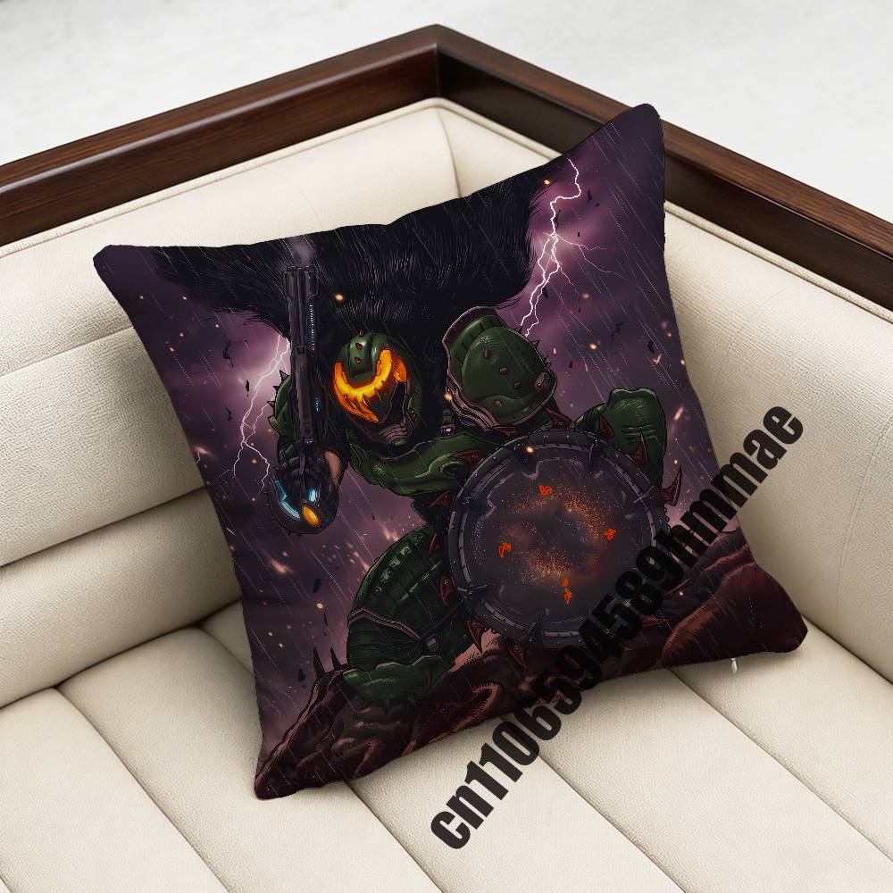 For Game D-Doom Slayer Throw Pillow Case Sham 45X45Cm 40X40Cm Square Car Pillowcase Pad Cushion Cover