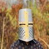 Templar Crusader Knight Helmet Medieval Great, Larp Cosplay Helmet ,Handmade Steel Brass Helmet , Collectible Gift