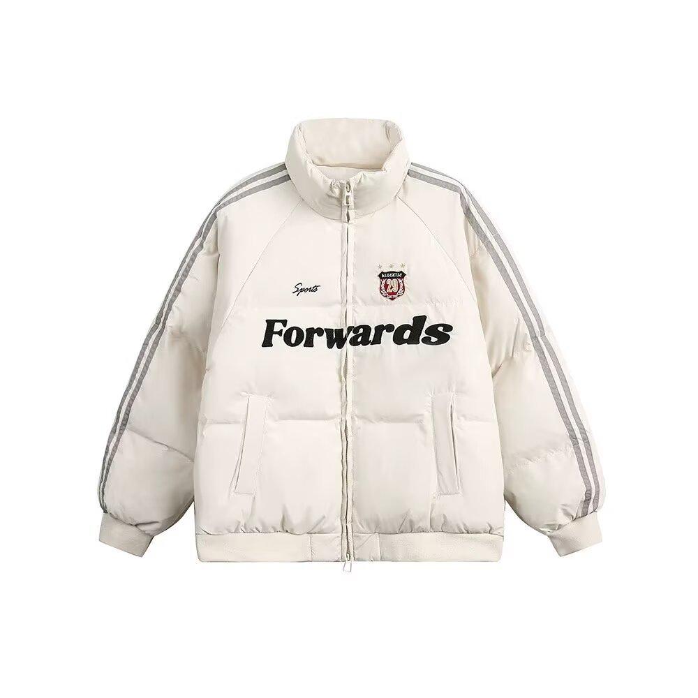 

2025 Trendy Winter Thickened Cotton Jacket with Stand Collar and Casual Print XL абрикосовий