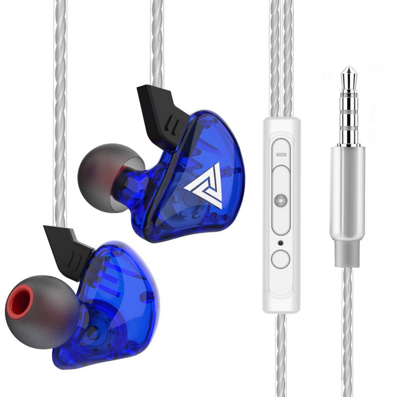 QKZ CK5 Wired Earphones In-Ear Headphones with Mic Volume Control HiFi Stereo Sound Deep Bass Tangle-Free for Phone Laptop PC
