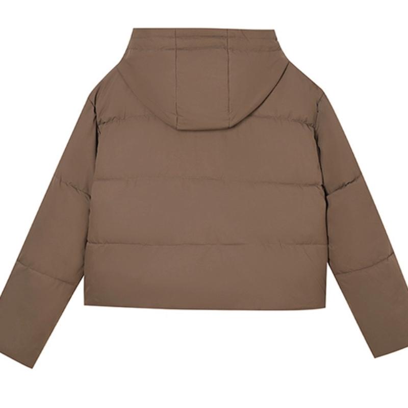 Winter Short Hooded Lamb Wool Stitching Warm Down Jacket