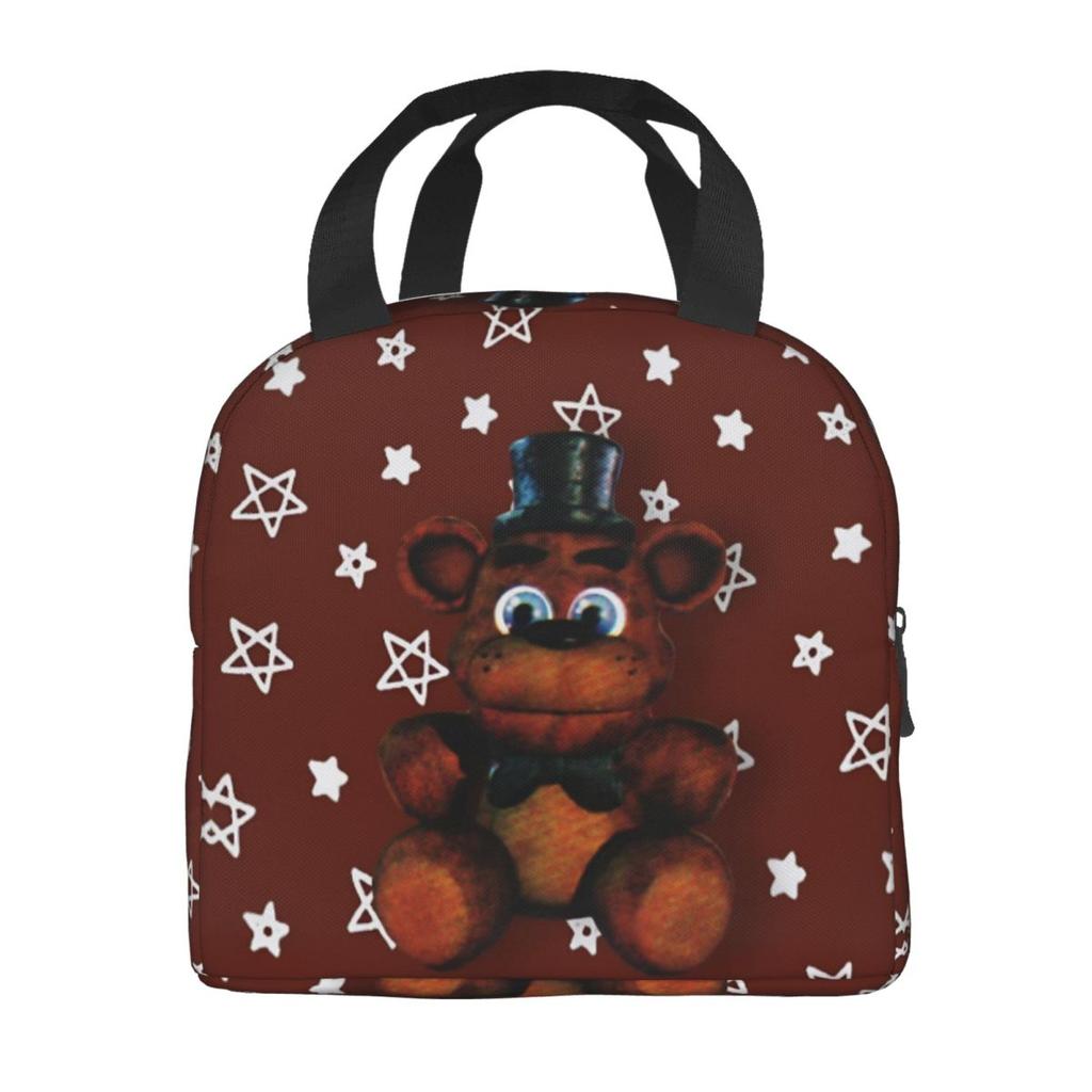 FNAF At Freddys Thermal Insulated Lunch Bag for School Portable Food Bag Thermal Cooler Food Box