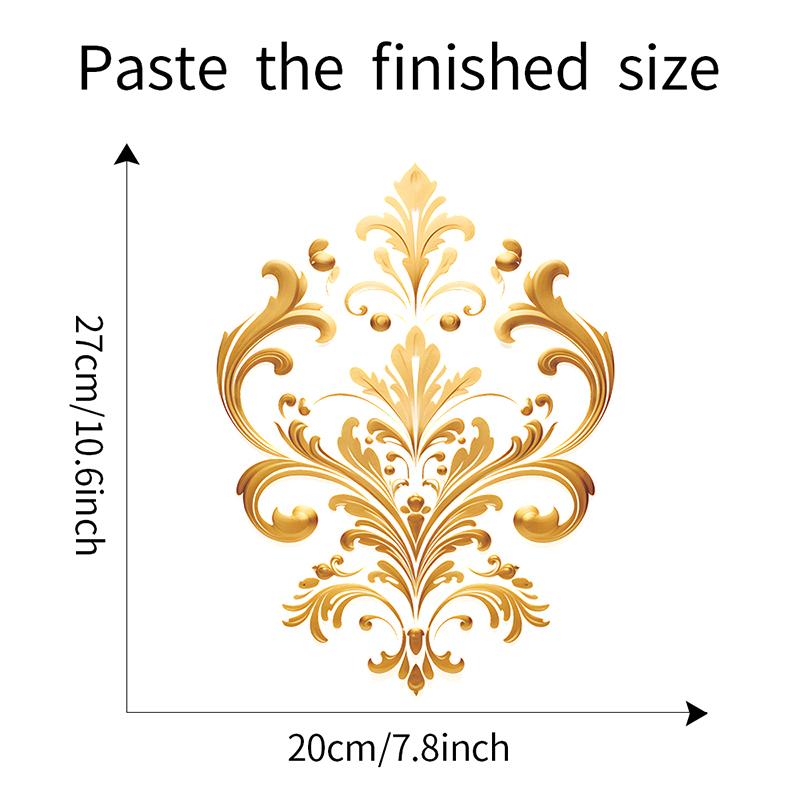 Golden Pattern Decorative Toilet Wall Sticker For Bathroom Decor Wall Decor Adhesive Wallpaper Toilet Decoration Wc Accessories