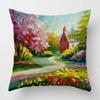 Vibrant Garden Pillowcases  Colorful Floral Designs for Home Decor Perfect Spring Gift with Trees Flowers  Moon Scenes