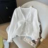 VONDA Women Casual V Neck Loose Long Sleeve Thin Cardigan Blouse