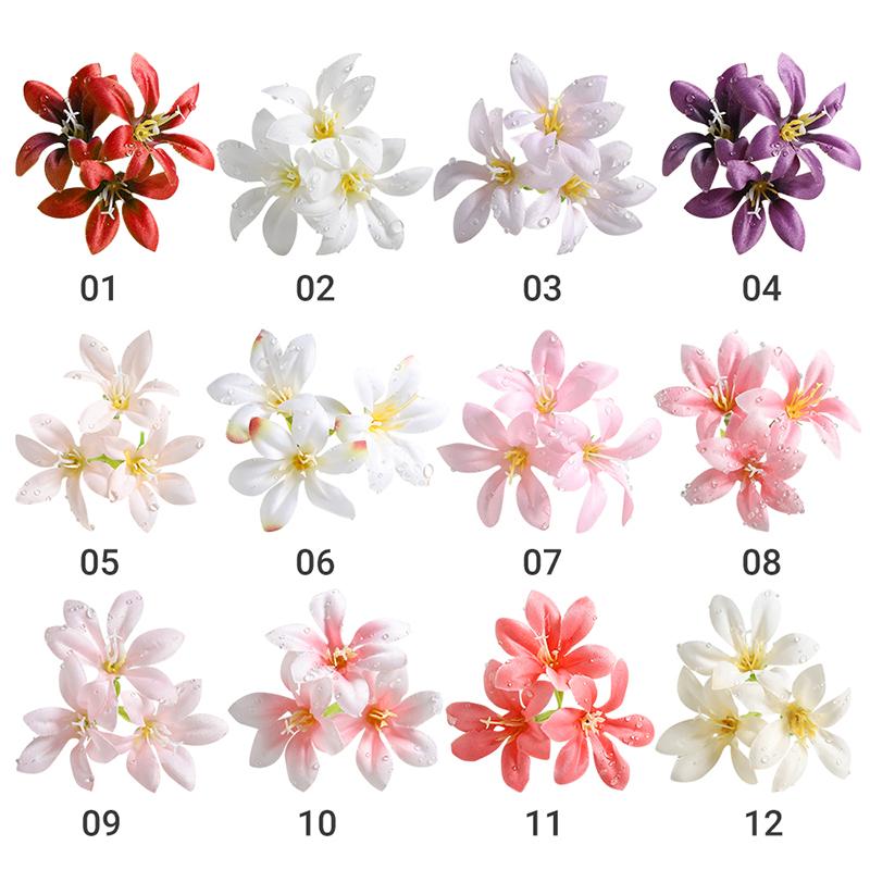 5/10Pcs 6cm Artificial Flower Head Silk Artificial 3Heads Daisy Flower Craft Supplies Wedding Party Wreath for Home Decoration 5Pcs