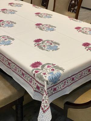 Blok Baskı Masa Örtüsü 6 Kişilik (90*60 inç)