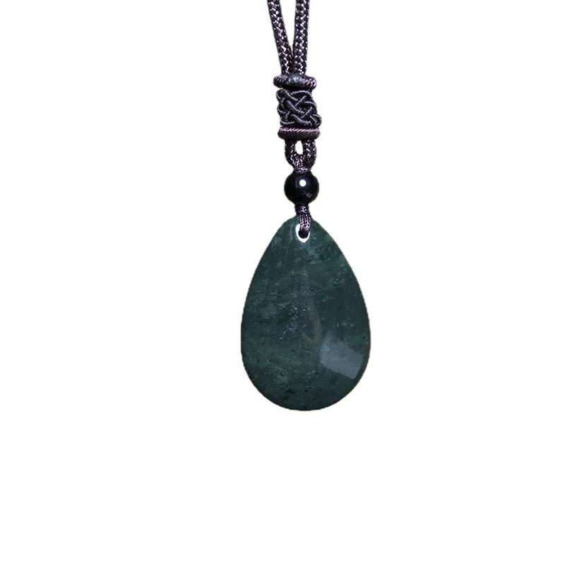 Tibetan Jade Medicine King Water Drop Necklace Pendant