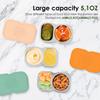 3Pcs 150ml Double Compartment Seasoning Container Stainless Steel Snack Container with Lids Portable Dip Container for Travel