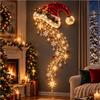 Christmas Led Wall Light Hanging Ornament Xmas Santa Reindeer Snowman Gift Home Party Decoration