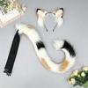 Plysch Kattenöron Pannband Svans Set Cosplay Anime Konvention Kostymtillbehör Vuxen