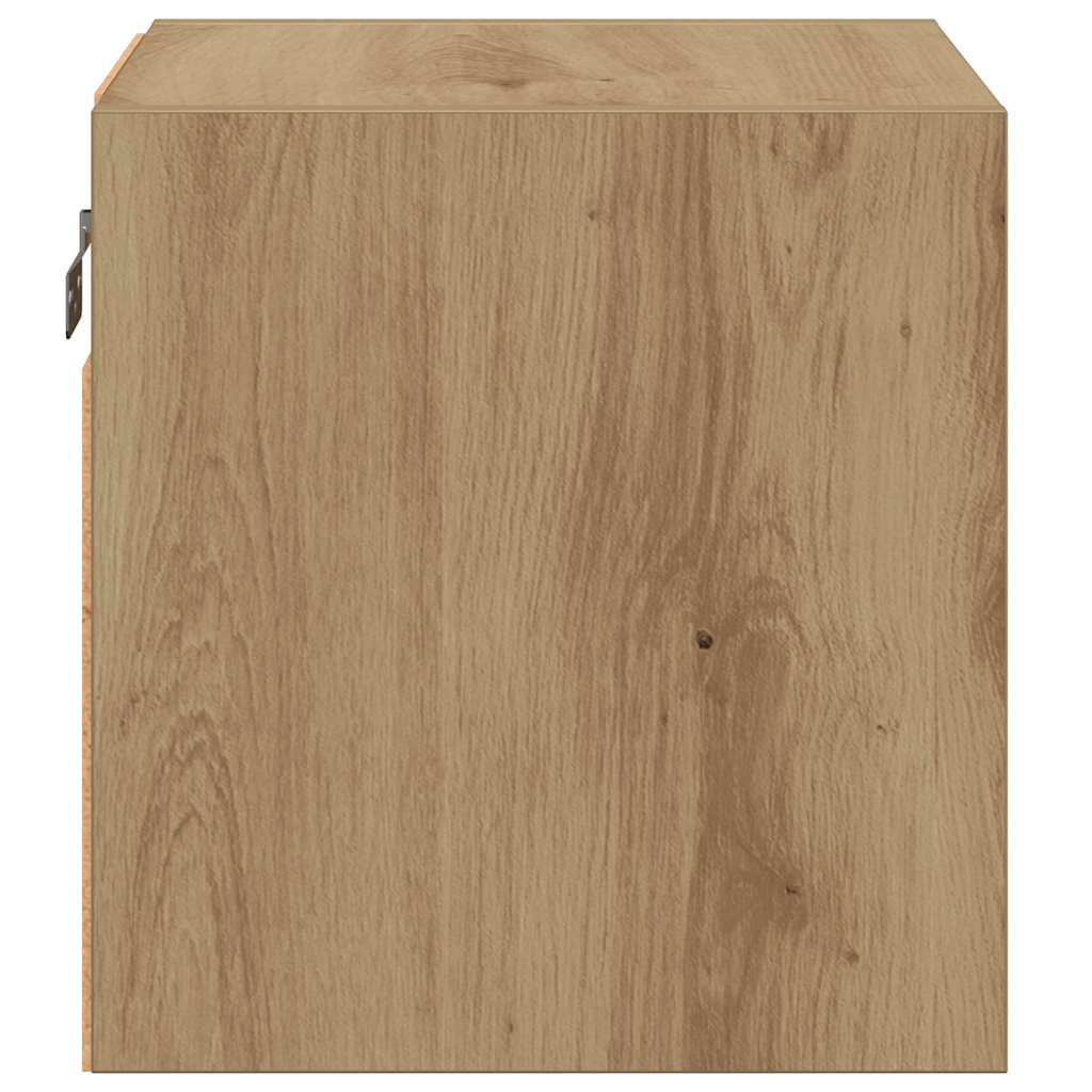 Wall Mounted TV Cabinet with RGB LED Lights Artisan Oak Finish 30 x 28.5 x 30 cm