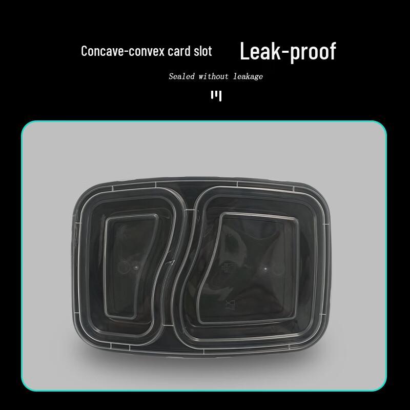 Disposable Rectangular Double-Compartment Meal Boxes