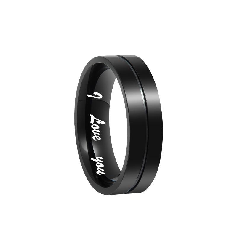 European and American Fashion Titanium Steel Zirconia "I LOVE YOU" Couple Rings