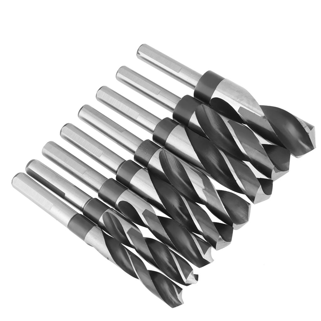 8Pcs HSS Twist Drill Bit Set Large Heat Treated Industrial