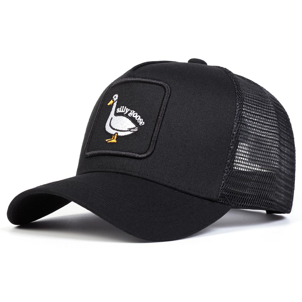 Men Duck Embroidered Baseball Cap Mesh Hat Outdoor Adjustable Sunscreen Leisure Hat Spring Autumn Travel Tourism Beach Vacation