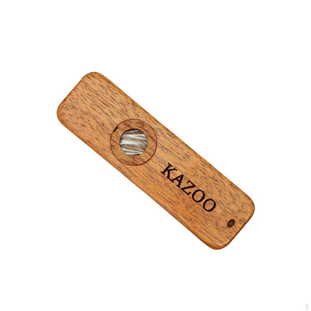 Wooden Kazoo Guitar Accompany Decor Wood Harmonica Musical Instrument for Music Lovers Outdoor