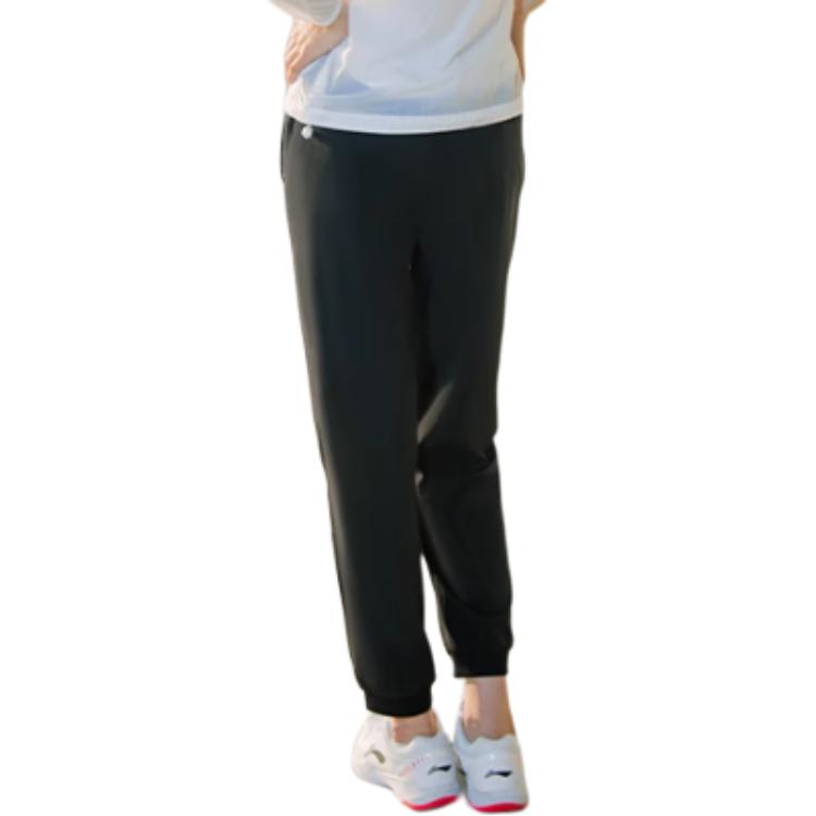 Li-Ning Casual Comfortable Lightweight Breathable Knitted Sports Pants Women bottoms Black YYKU126-1