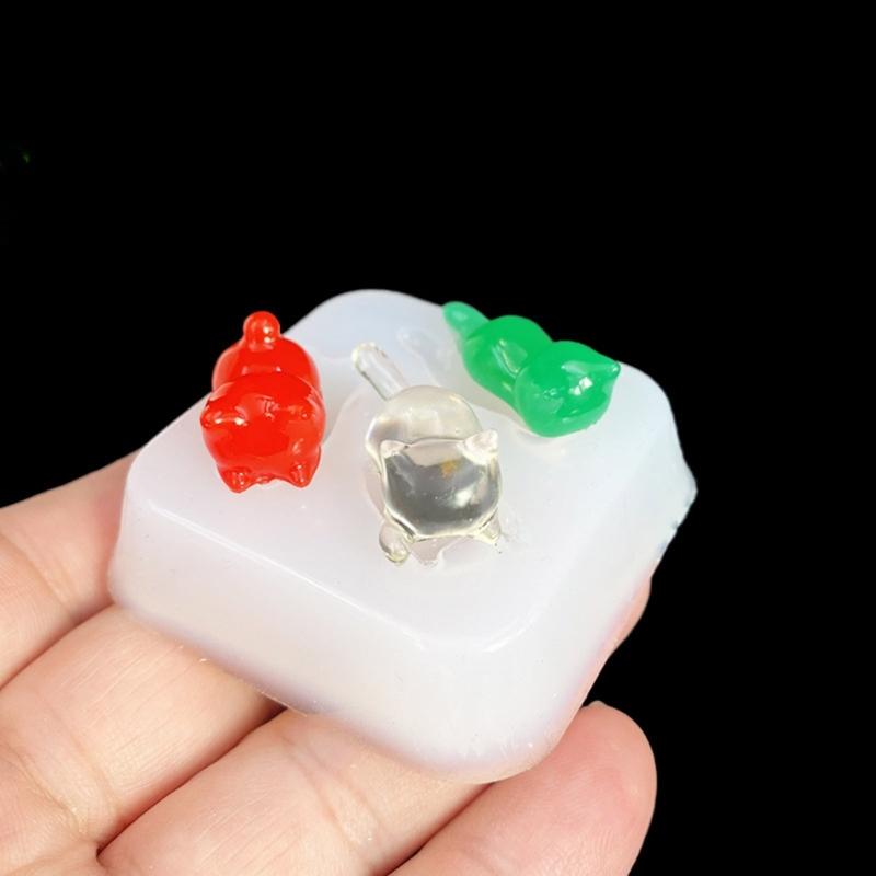 Silicone Mold Three Cats Accessories Molds Epoxy Resin Keychain Pendant Ornament Mould Jewelry Making Supplies