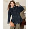 ET BOITE Women's Hooded Trench Coat with Color-Block Detail