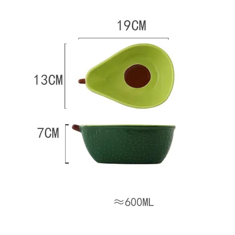 

Керамическая миска и тарелка с рисунком авокадо – креативная тарелка для фруктов, салатов или закусок для кухни и семейного использования A