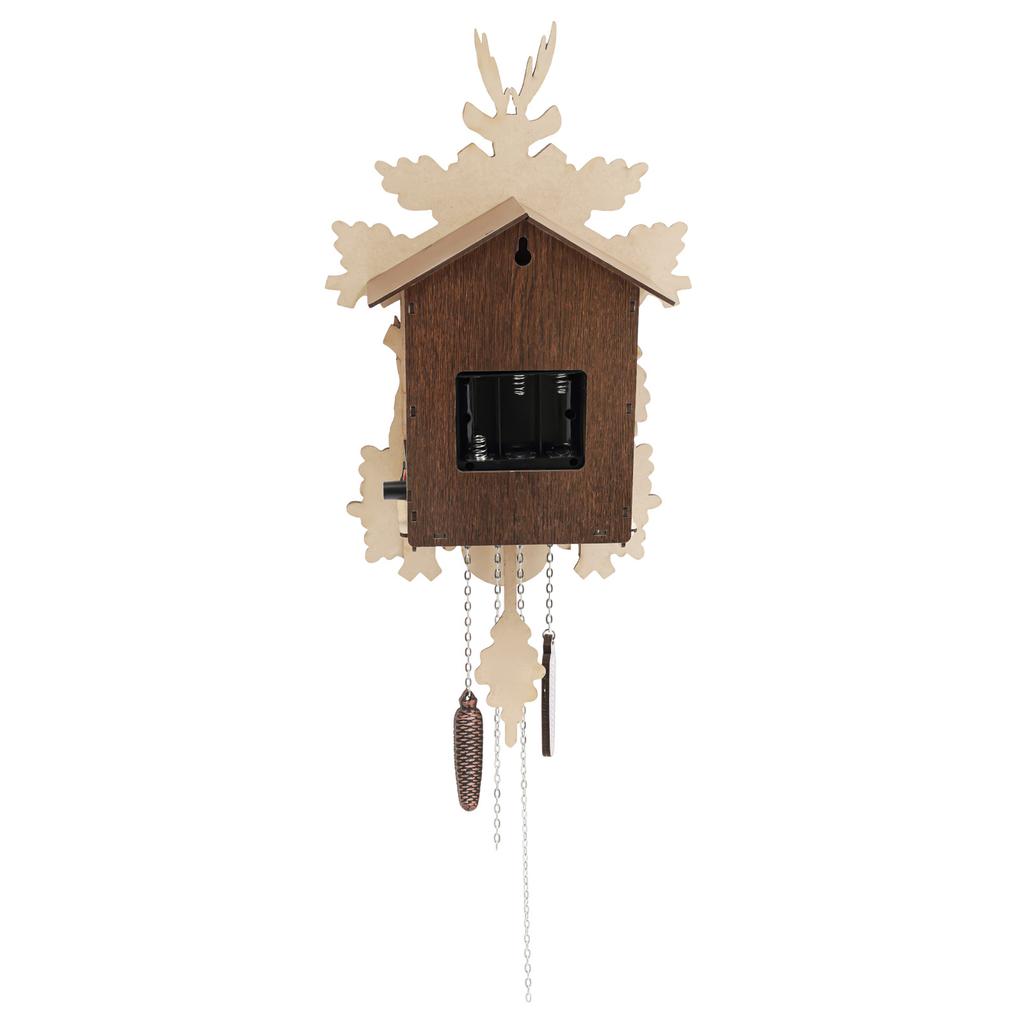 Cuckoo Clock, Traditional Black Forest Handcrafted Wooden Quartz Clock for Wall Antique Decroration with Maple Leaf Pendulum