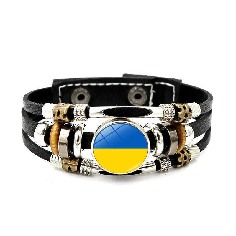 Hand-Woven Creative Beads Bracelet – Blue & Yellow Ukrainian Design