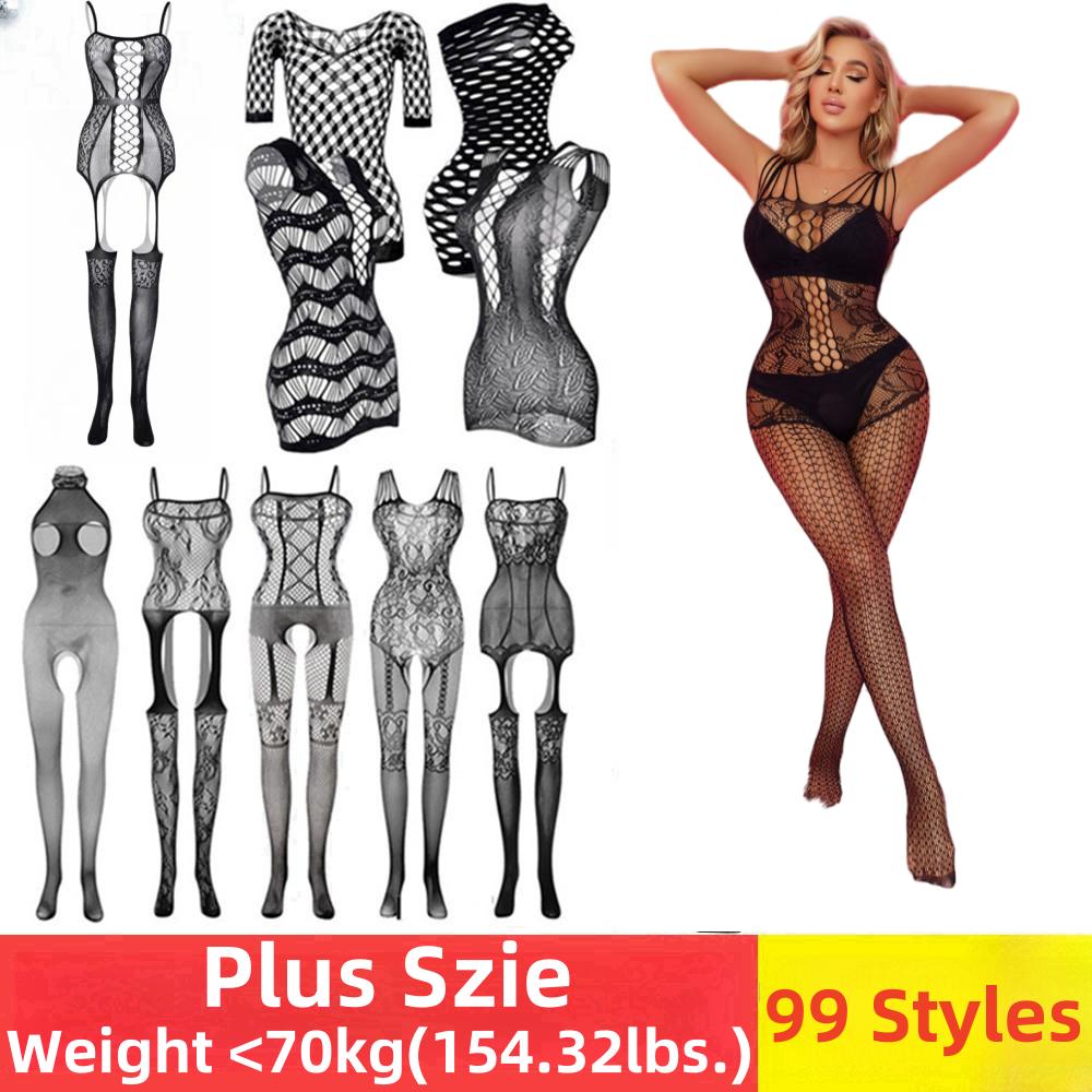 New Fashion Plus Size Women Fishnet Body Stocking Underwear Sexy Bodysuit Lingerie
