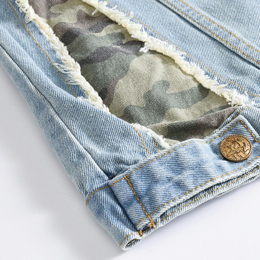 Ny mote dongerivest for menn Uformell cowboyjakke i skulderbluse