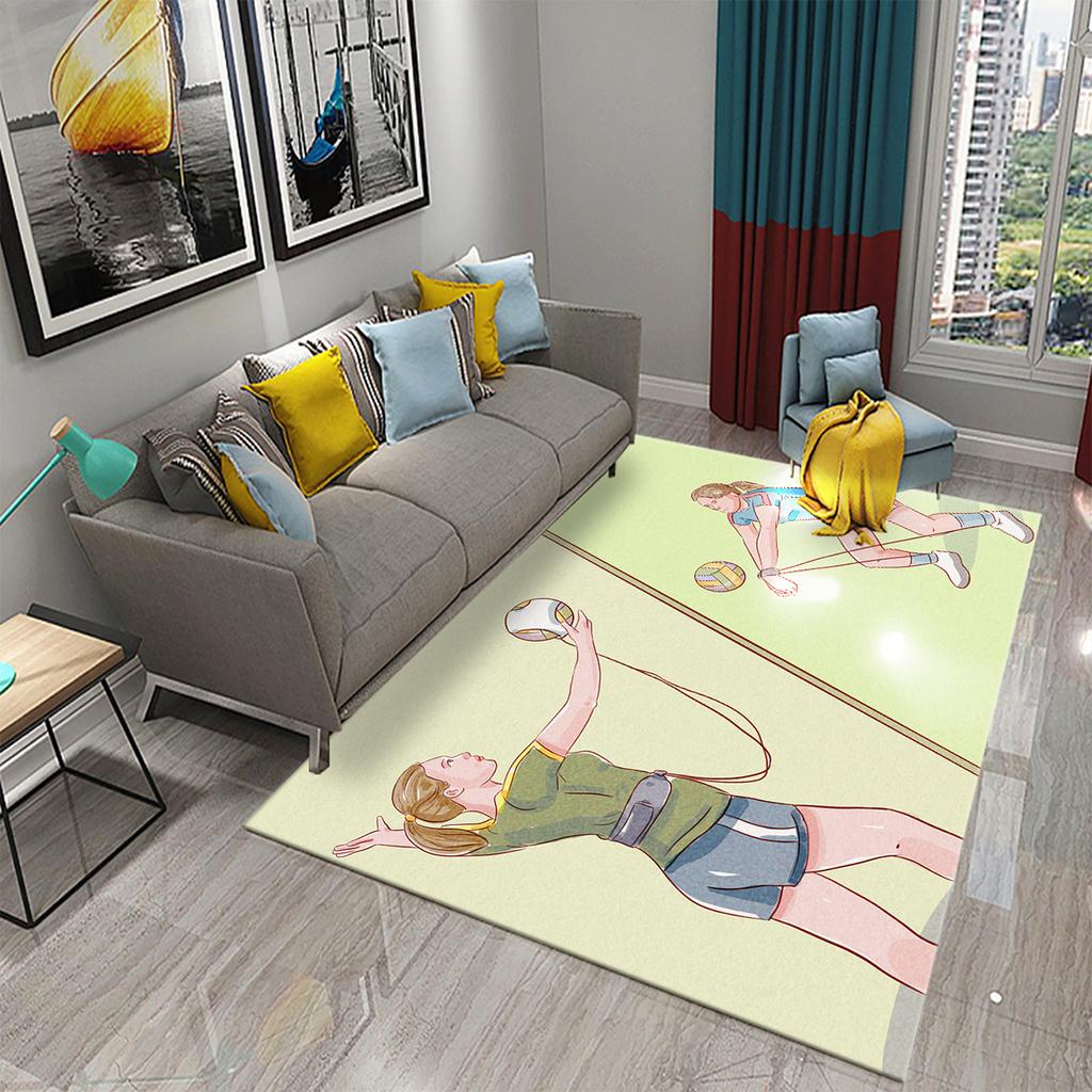 3D Fashion Volleyball Pattern Carpet for Living Room Bedroom Kitchen Bathroom Door Entrance Anti-slip Large Carpet Home Decor