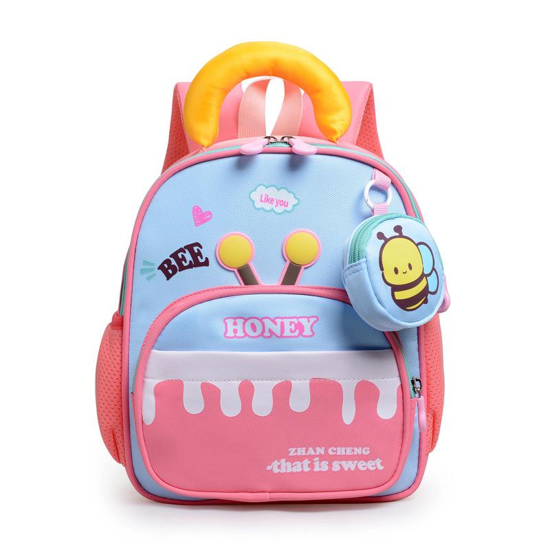 

School bag love bee splicing contrasting colors go out foreign style backpack new boys and girls children s bag кавун червоний колір