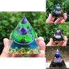 Orgonite Chakra Energy Pyramid Amethyst Crystal Home Decor Meditation Ornament Craft Gift