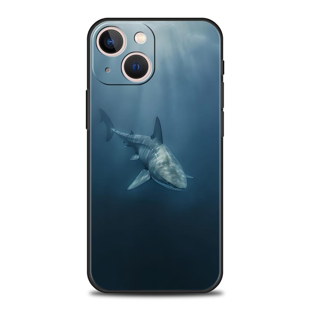 Oceanny Rekin Wielorybi Pływający Luksusowe Etui na Telefon Dla iPhone 16 13 15 14 12 11 Pro MAX XR X SE XS 7 8 Plus Miękki TPU Odporny na Wstrząsy Pokrowiec