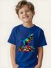 Printed Short-sleeved T-shirt, Trendy and Cool Summer Top for Kids, Perfect for Older Children.