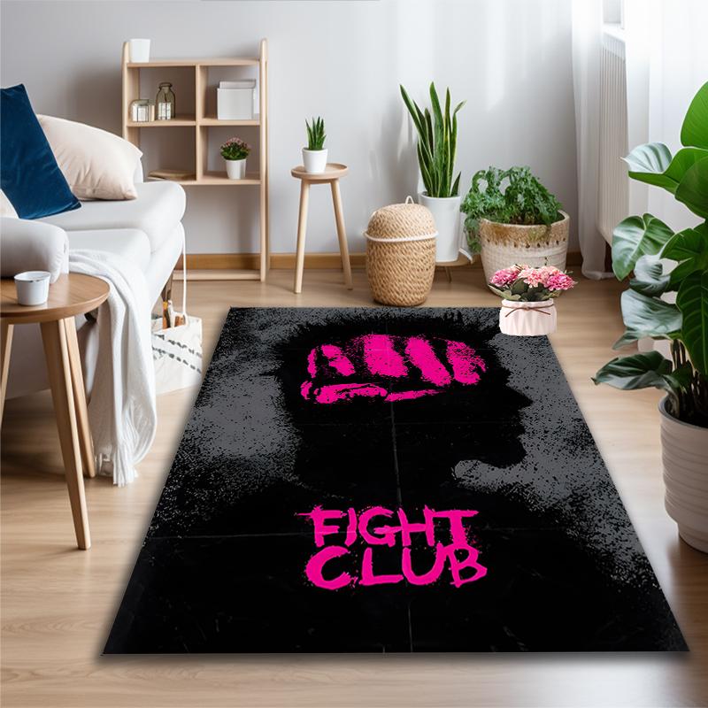 1pc Fight Club Pink Printed Chair Rug for Home Office Use, Living Room Kitchen Game Room Area Carpet