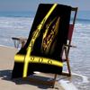 proof beach towel with a Alpha Phi Alpha logo pattern - soft,absorbent,quick-drying,machine washable - perfect for swimming,camping,bathing