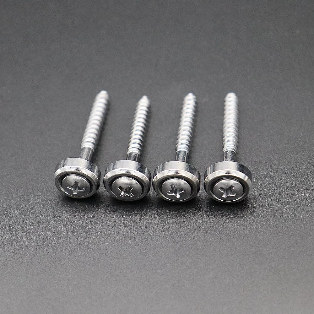4Pcs Guitar Neck Fixed Mounting Screw Ferrules Bushings And Bolts For Electric Guitar Bass