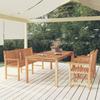 Vidaxl 4-Piece Garden Furniture Set, Solid Teak Wood