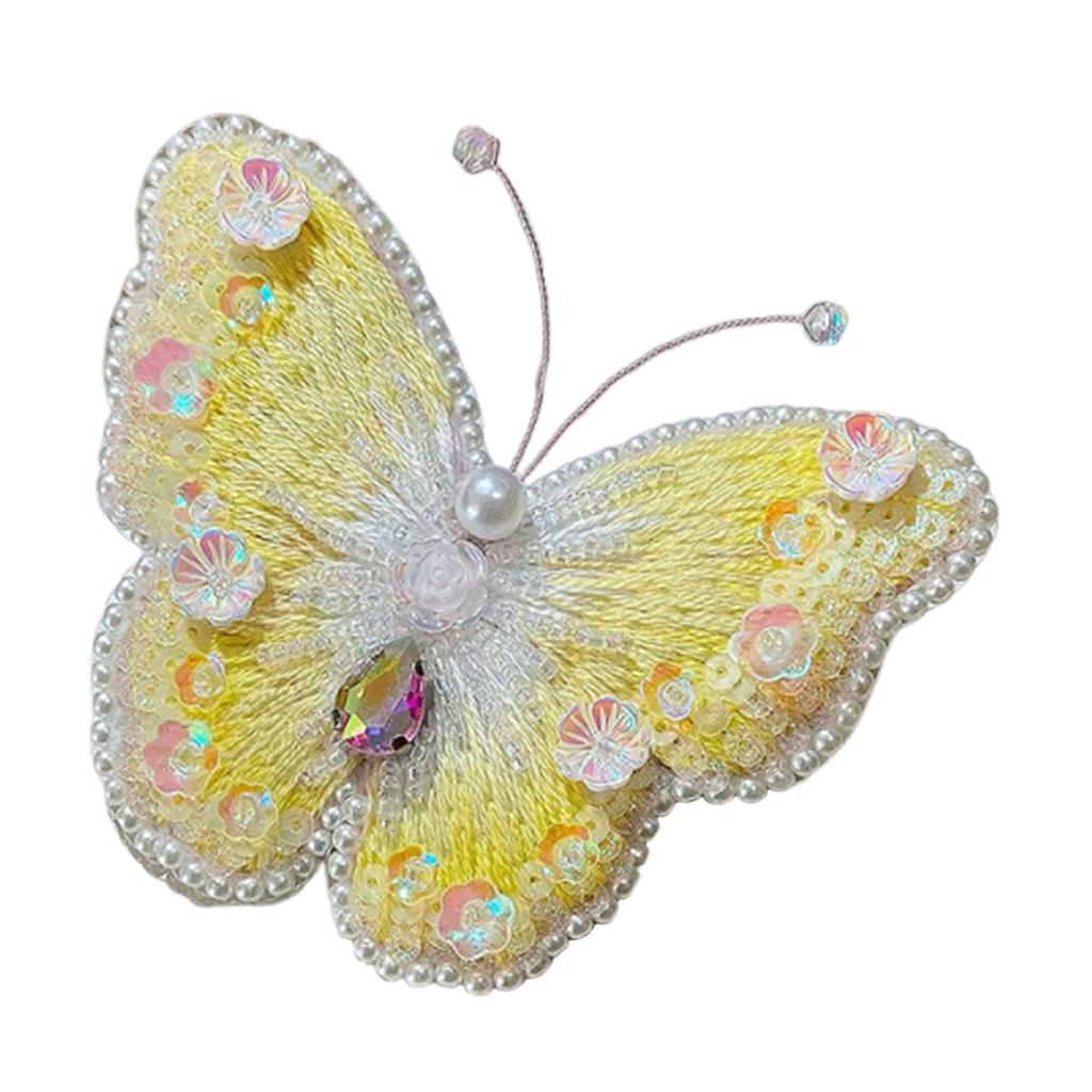 DIY Embroidery Butterfly Kit Brooch DIY Bead Embroidery Kit Starter Embroidery Set Complete Craft Set for Beginners