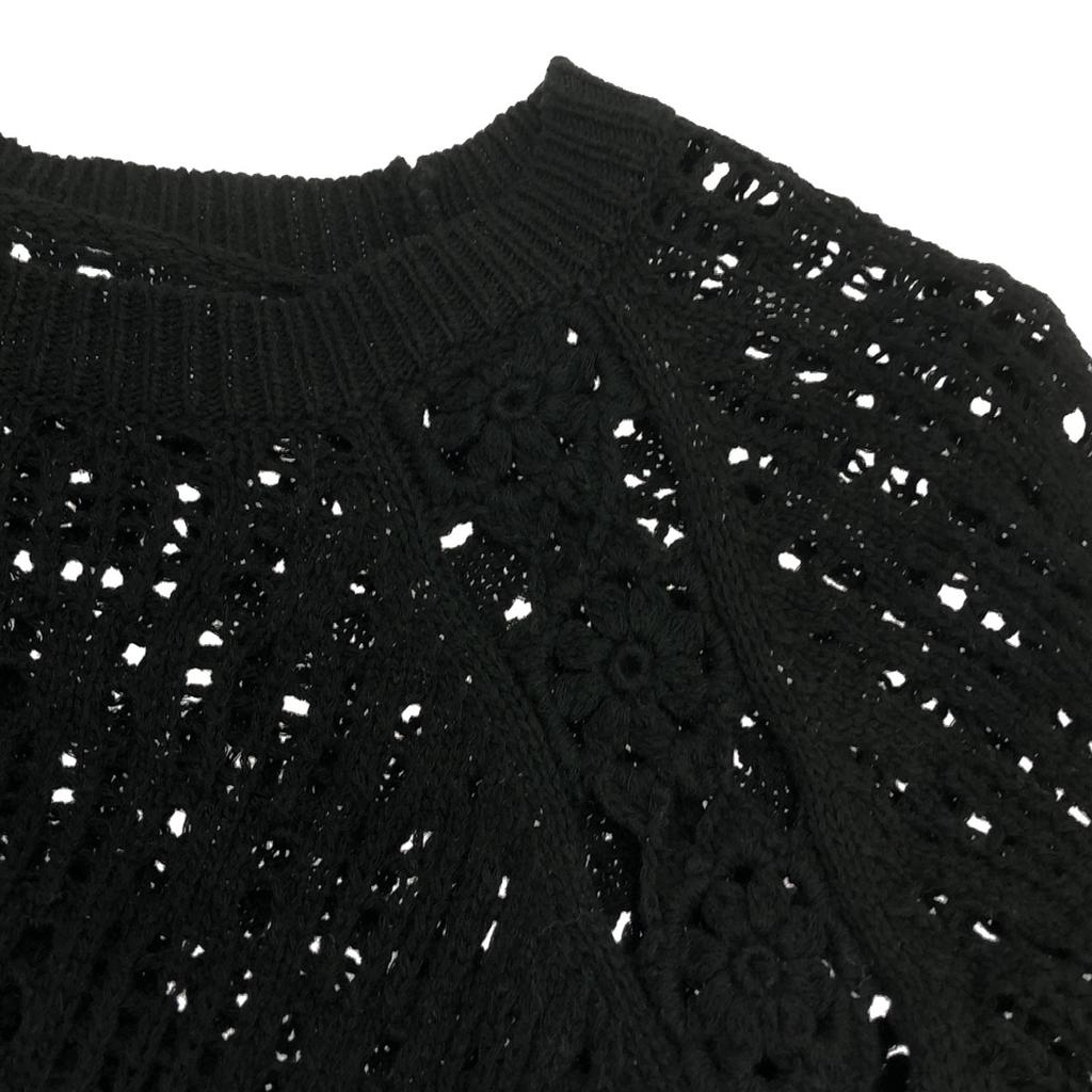 AMERI UNDRESSED Long Sleeve Cotton Knit Long Dress M Black Race Women Used