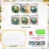 6pcs Diamond Painting Gift Card Handmade 5D Rhinestone Arts Greetings Birthday Card Arts Crafts for Birthday Blessing and Wishes