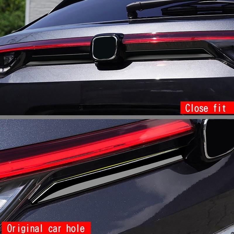 M63K-For Honda HRV HR-V Vezel   Exterior ABS Glossy Black Rear Door Trunk Strip Tailgate Edge Moulding Trims Cover