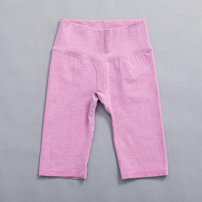 

Дышащий быстросохнущий полосатый комплект для йоги из 9 цветов: Беговое спортивное нижнее белье, с коротким рукавом, пятиточечные фитнес-шорты Small