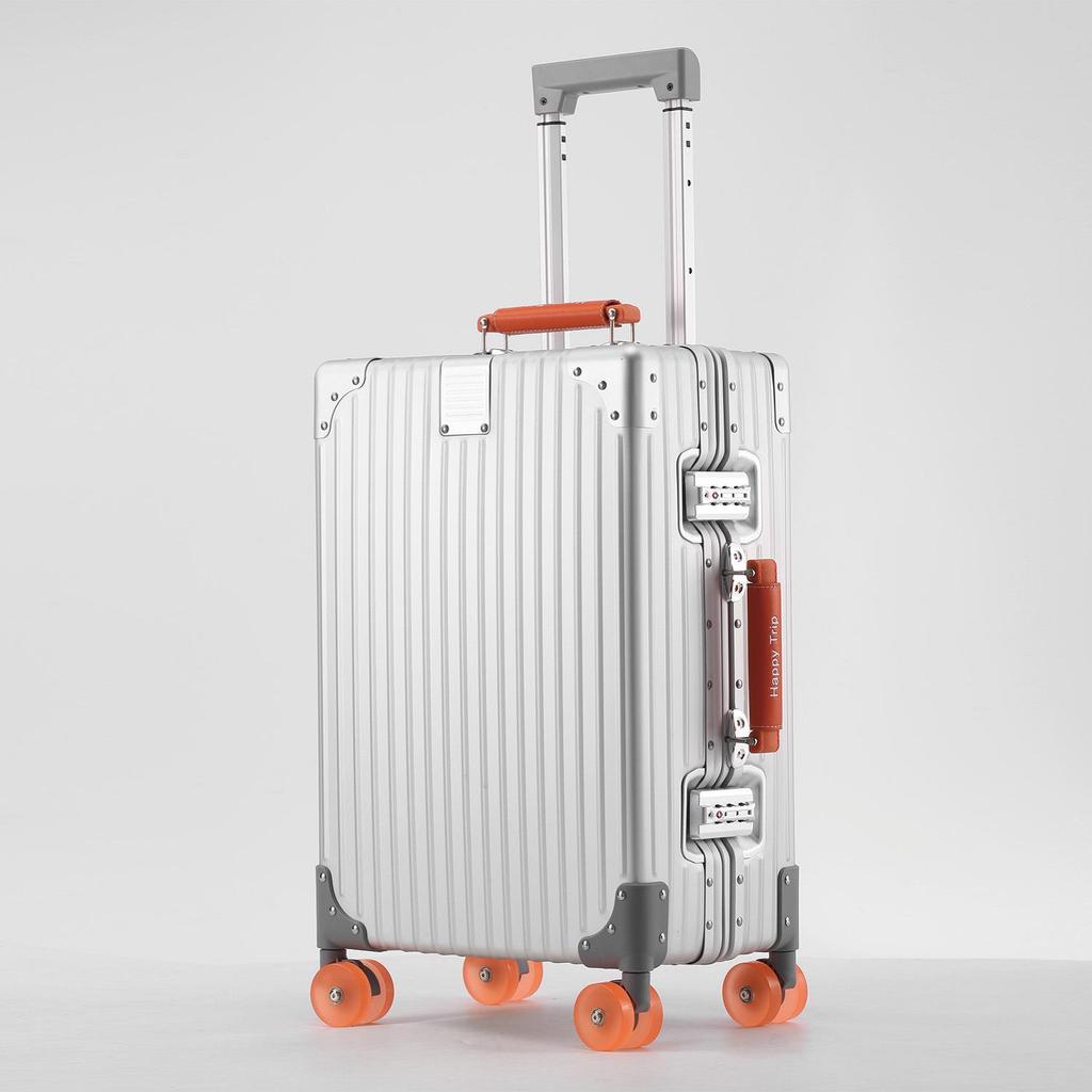 20" Aluminum-Magnesium Alloy Suitcase with Leather Handle - Jelly Wheel Design