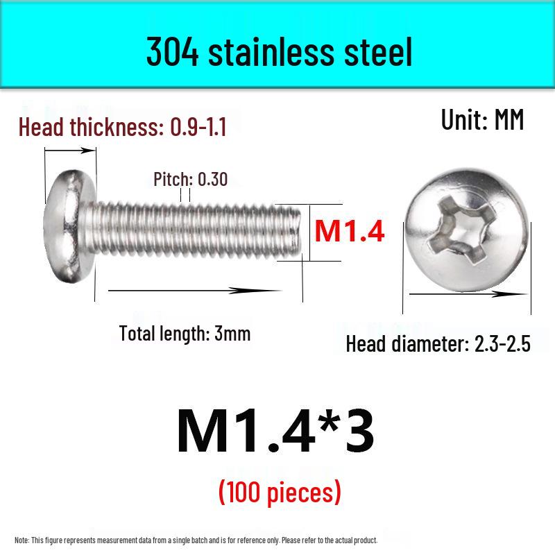 In-Stock 304 Stainless Steel Phillips Pan Head Machine Screw GB818
