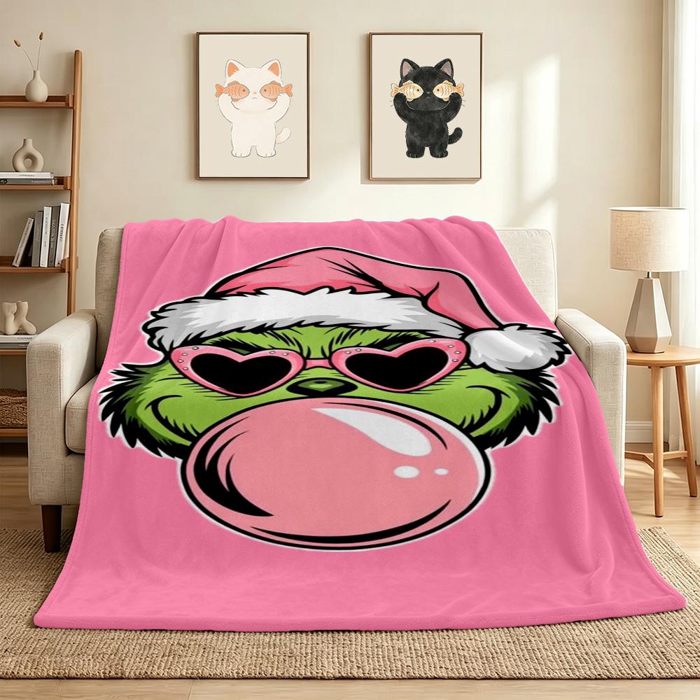 Weihnachten Grinch Flanelldecke Kuscheldecke Weich Warm Sofa Bett Camping Heimdeko Einzigartiges Weihnachtsgeschenk C9211458
