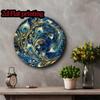 Vintage Peacock Feather Metal Art 2D Flat Wall Decor Blue Home Garden