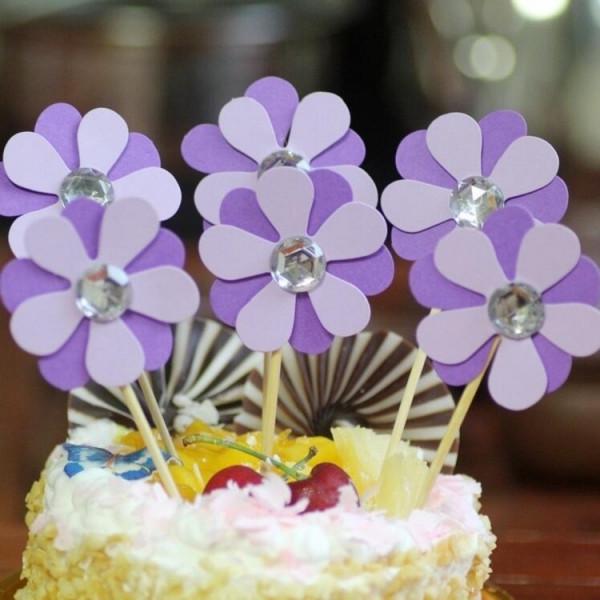 Buy Decorations De Fete Paquet De 2 Accessoires De Decoration De Gateau D Insertion De Cure Dents A Petites Fleurs Roses Violet At Affordable Prices Free Shipping Real Reviews With Photos Joom