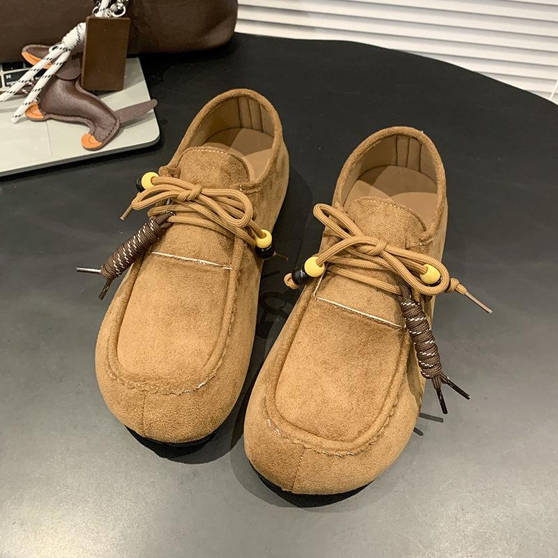 

2025 autumn new fashion tassel lace-up beaded flat-soled single shoes women s shoes Boken shoes versatile casual single shoes 40